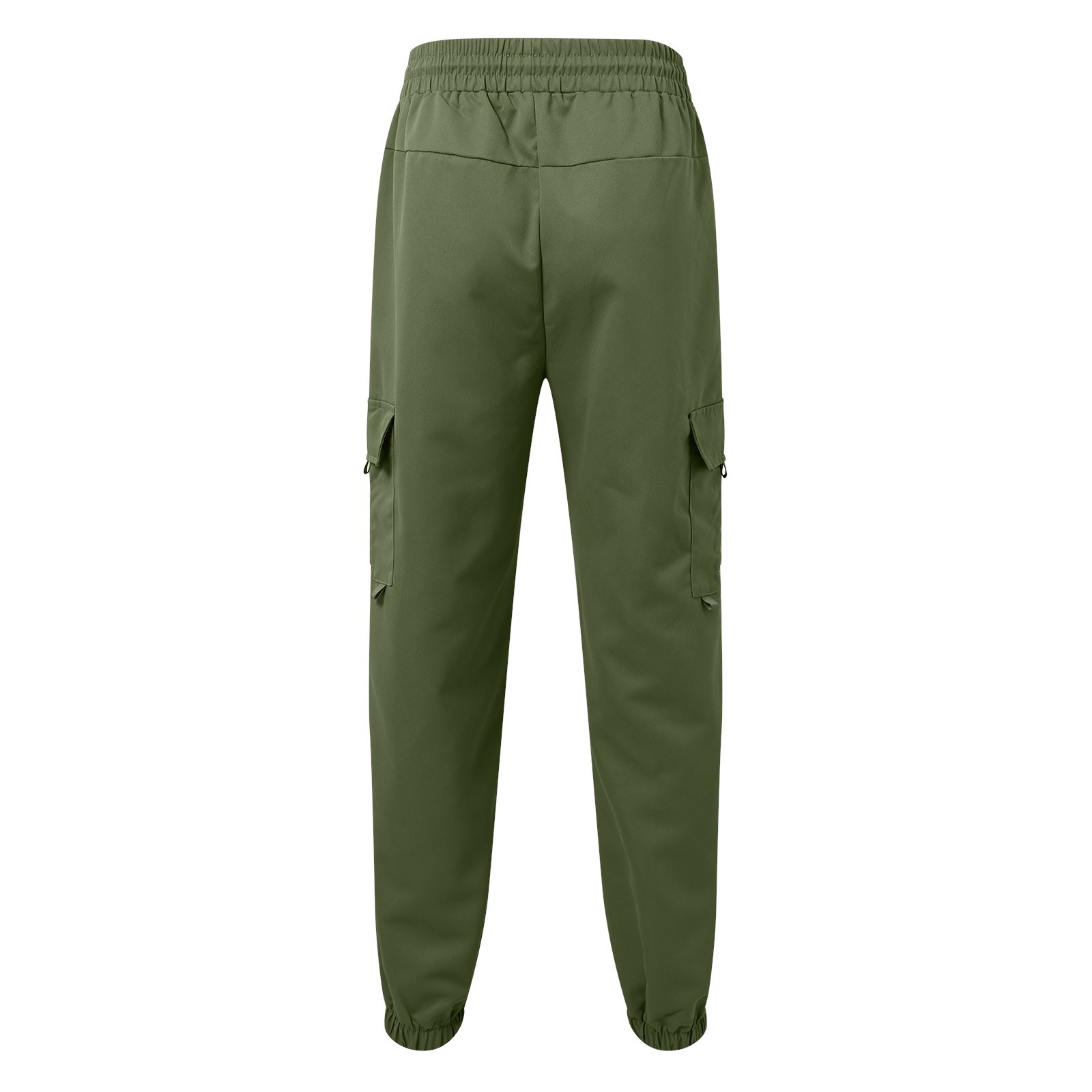 thumbnail image 5 of Pantalones cargo para hombre con cordón elástico en la cintura, pierna recta, bolsillos laterales y traseros, poliéster ligero, para uso informal/deportes al aire libre, tallas S-XXL, 5 of 5